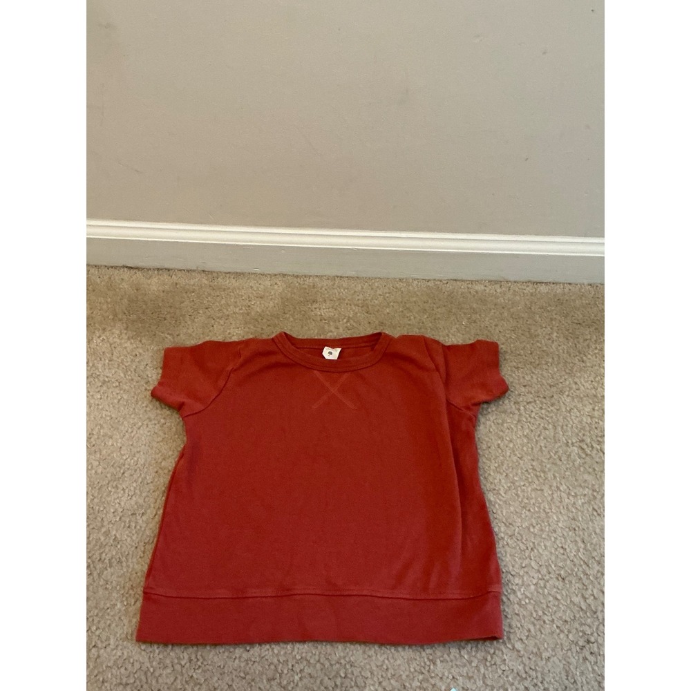 Kate Quinn rust orange short sleeve shirt 5y